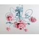 Lustre infantil Vichy floral 1 lampada quarto pequeno